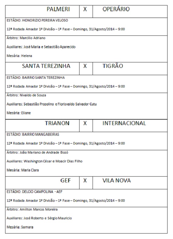 Arbitragem 12ª rodada Amadorão - 1